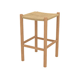 Rendez Vous Deco Tabouret pour îlot central Kaïa 65 cm en teck et rotin