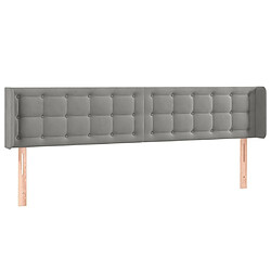 Avis Maison Chic Tête de lit scandinave à LED,meuble de chambre Gris clair 163x16x78/88 cm Velours -MN10222