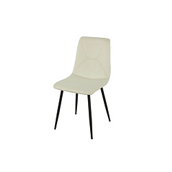 Chaise Romimex Blanc Velours Métal 45 x 89 x 55 cm 