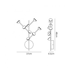 Luminaire Center Applique LED intégré Adn blanc 8 ampoules 8,6cm