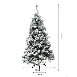 Avis Toilinux Sapin de Noël Artificiel enneigé Oslo - 450 Branches épaisses - H. 150 cm - Blanc et Vert