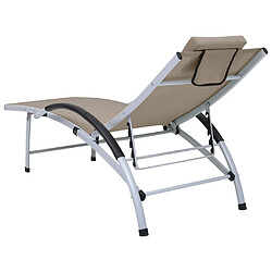 Avis vidaXL Chaise longue aluminium textilène taupe