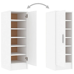 vidaXL Armoire à chaussures Blanc 32x35x92 cm Aggloméré pas cher