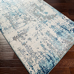 Surya SARAH - Tapis abstrait, Bleu, Gris et Blanc - 160x220cm pas cher