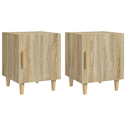 vidaXL Tables de chevet 2 pcs Chêne Sonoma Bois d'ingénierie