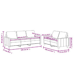 vidaXL Ensemble de canapés 2 pcs avec coussins Crème Similicuir pas cher