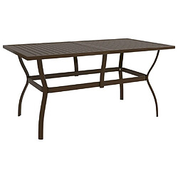 vidaXL Table de jardin Marron 140x80x72 cm Acier