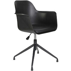 The Home Deco Factory Fauteuil pivotant en polyuréthane Chicago Noir. Fauteuil pivotant en polyuréthane Chicago Noir