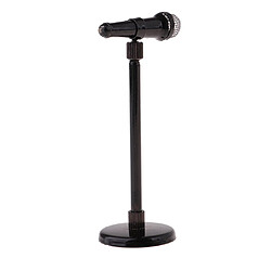 1/12 mini modèle de microphone en métal poupée avec décoration de meubles sur pied pas cher