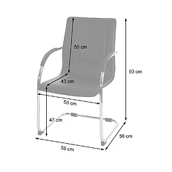 Acheter Mendler 2x Chaise de salle à manger Samara, chaise cantilever, chaise de cuisine avec dossier, PVC acier ~ rouge