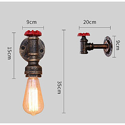 Acheter Stoex Applique Murale Tuyau d'Eau en Métal Luminaire Industriel Loft Vintage American Style pour Eclairage