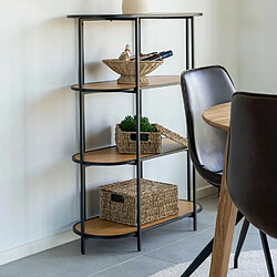 Acheter House Nordic Étagère aspect chêne ovale à 4 étage avec cadre noir 85 x 36 x 111 cm