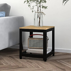 vidaXL Table d'appoint Marron clair et noir 40x40x45 cm MDF et fer 