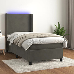 Sommier à lattes,Cadre à lattes de lit pour Adulte matelas et LED Gris foncé 100x200 cm -MN75957