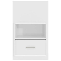 Maison Chic Table de chevet murale - Table de Nuit Blanc brillant pas cher