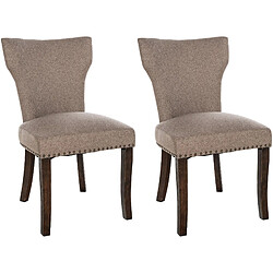 Non Lot de 2 chaises de salle à manger Zadar tissu antique foncé 