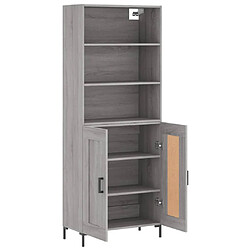 Avis vidaXL Buffet haut Sonoma gris 69,5x34x180 cm Bois d'ingénierie