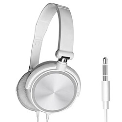 S1 Portable 3.5mm Filaire Casque Stéréo Pliable Casque Blanc