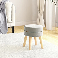 vidaXL Tabouret rond Gris clair Velours 