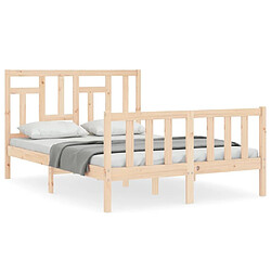 Maison Chic Cadre/structure de lit avec tête de lit pour adulte - Lit Moderne Chambre 120x200 cm bois massif -MN27789