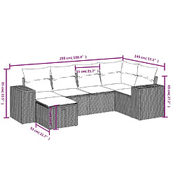 Avis Maison Chic Ensemble Tables et chaises d'extérieur 6pcs avec coussins,Salon de jardin noir résine tressée -GKD911438