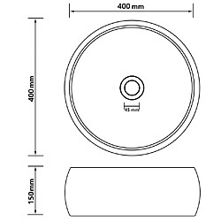 vidaXL Lavabo rond de luxe Blanc mat 40x15 cm Céramique pas cher