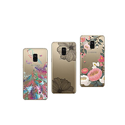 novago Compatibles avec Samsung Galaxy A8 2018 (5.6 Pouces) Pack de 3 Coque Souples Résistantes Anti Choc avec Impression de Qualité (Multicolore 1)