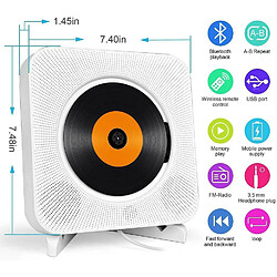 Avis Chrono Lecteur CD Portable avec Bluetooth,Haut-Parleur HiFi Mural intégré,Haut-parleurs Audio pour la Maison avec Radio FM à Distance,Prise Casque USB MP3 3,5 mm Entrée/Sortie AUX,blanc