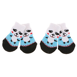 4 pcs chien chaussettes chien plancher chaussettes chaussettes chaussures antidérapant protecteur chaussettes l bleu chaussettes pour chiens