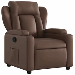 Maison Chic Fauteuil inclinable,Fauteuil luxe de relaxation Marron Similicuir -MN16858