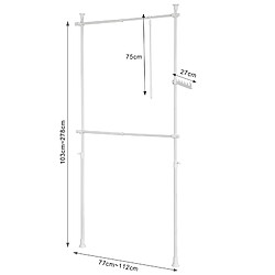 Avis SoBuy FRG109-W Télescopique Garde-Robe système Herkule-Blanc