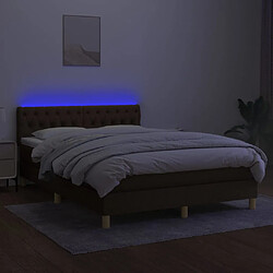 Avis vidaXL Sommier à lattes de lit matelas et LED Marron foncé 140x200 cm