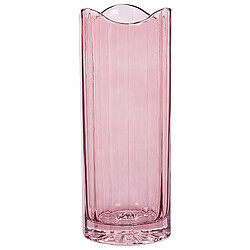 Beliani Vase à fleurs PERDIKI Verre 30 cm Rose 