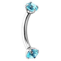 Avis acier inoxydable zircon incurvé barre piercing sourcil bijoux turquoise