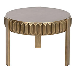 Pegane Table d'appoint ronde en métal coloris doré - diamètre 64 x Hauteur 50 cm