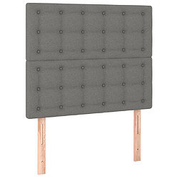 Acheter Maison Chic Tête de lit scandinave à LED,meuble de chambre Gris foncé 80x5x118/128 cm Tissu -MN65064