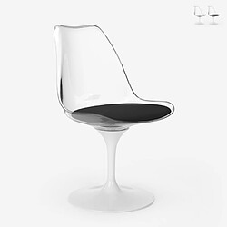 Ahd Amazing Home Design Chaise Goblet transparente design moderne coussin blanc Lupas Light