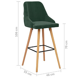 vidaXL Tabourets de bar lot de 2 vert foncé velours pas cher