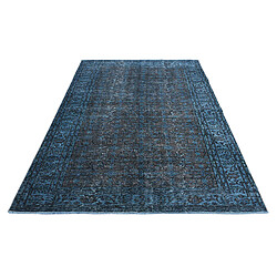 Avis Vidal Tapis de laine 254x157 Bleu Ultra Vintage