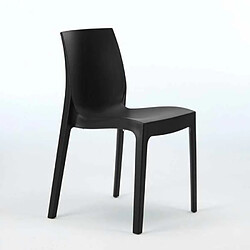 Avis 22 Chaises Rome Grand Soleil en polypropylène empilables pour bar et café, Couleur: Noir