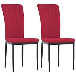 vidaXL Chaises à manger lot de 2 Rouge bordeaux Velours