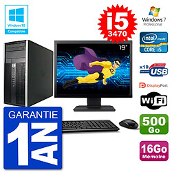 PC HP 6300 MT Ecran 19" i5-3470 RAM 16Go Disque 500Go Graveur DVD Wifi W7 · Occasion 