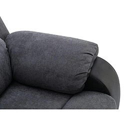 Vente-Unique Fauteuil relax en microfibre et simili gris et noir BRODY pas cher