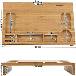 Acheter SONGMICS Rehausseur d?écran Ergonomique, Support pour Moniteur, pour Ordinateur Portable et PC, Organiseur de Bureau, en Bambou, 60 x 30,2 x 8,5 cm LLD201