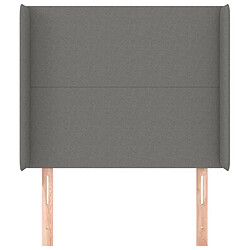 Avis Maison Chic Tête de lit scandinave avec oreilles,meuble de chambre Gris foncé 103x16x118/128 cm Tissu -MN28009