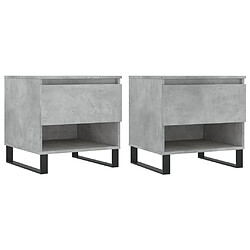 Maison Chic Lot de 2 Tables basses,Table Console pour salon gris béton 50x46x50 cm bois d'ingénierie -MN65220