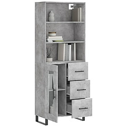 Avis Maison Chic Buffet,Meuble de Rangement,commode pour salon,Cuisine Gris béton 69,5x34x180 cm Bois d'ingénierie -MN34188