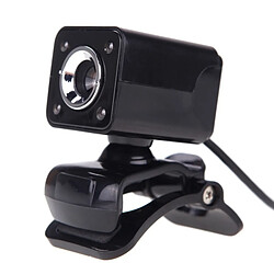 Wewoo Webcam pour Ordinateur De Bureau Skype PC Portable, Longueur du Câble: 1.4m 360 Degrés Rotatif 12MP HD Fil USB Caméra avec Microphone et 4 LED Lumières