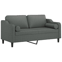 Avis Maison Chic Canapé 2 places avec oreillers,Sofa de Salon,Canapé droit gris foncé 140 cm tissu -GKD782406