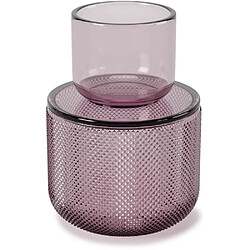 Umbra Pot en verre avec couvercle bougeoir intégré Allira violet.
